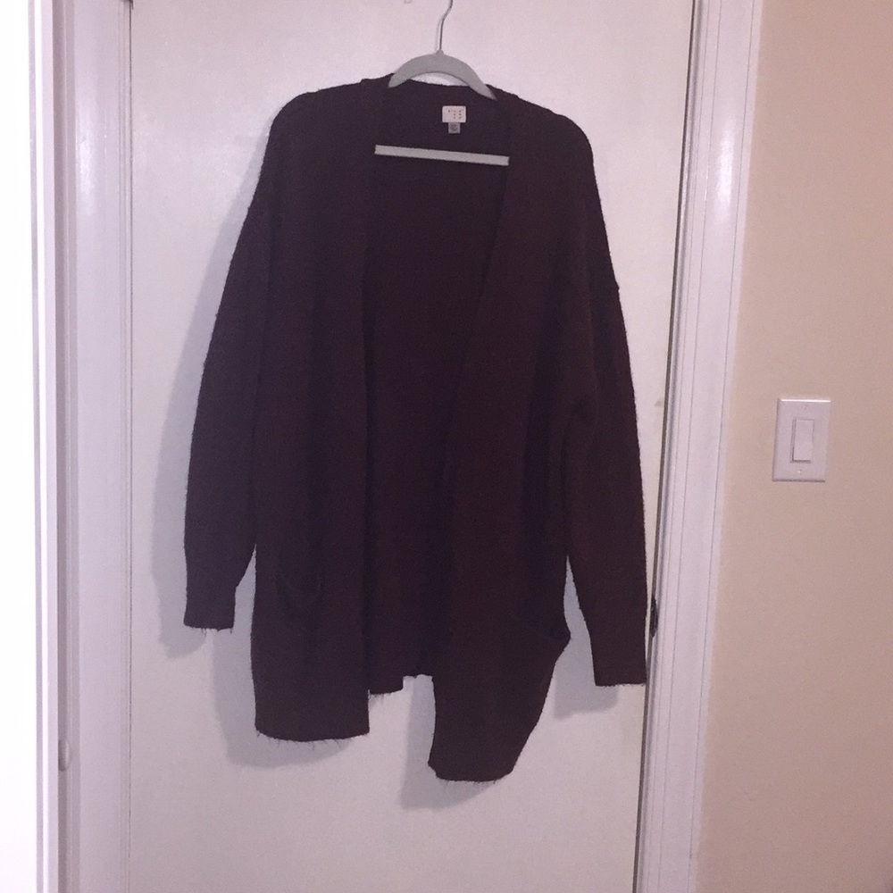 Burgundy cardigan by a new day
